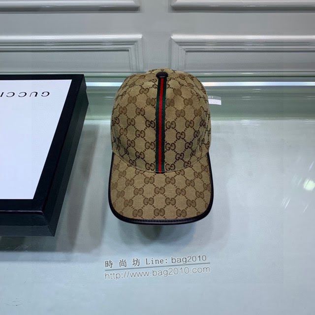 Gucci男女同款帽子 古馳豎條小織帶鴨舌帽棒球帽  mm1746